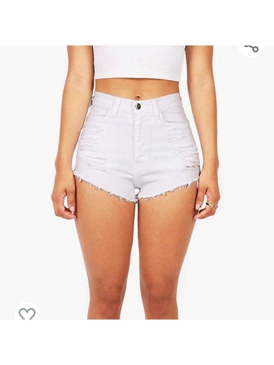 Vibrant Pants - White High Waisted Shorts